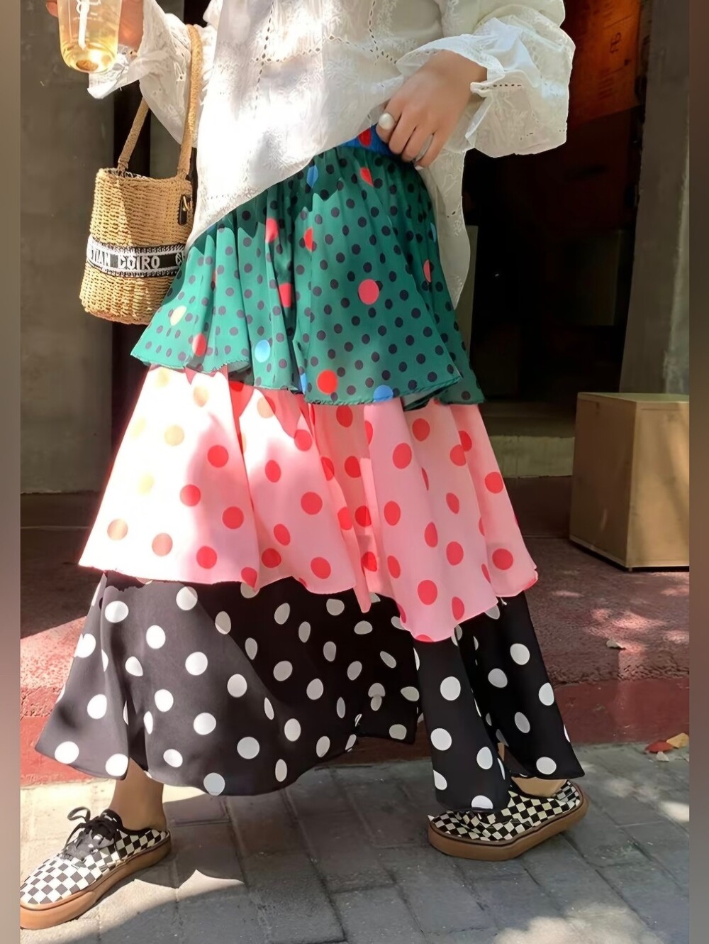 High Waist A-line Skirt Female Summer Cake Skirt Long Skirt Design Sense